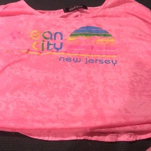 bright pink crop top